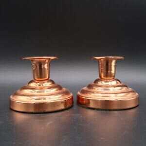 Coppercraft Guild Taper Candlestick Holders Vintage 2.5" Set of 2 Vintage MCM